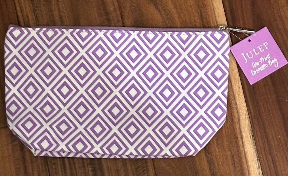 JULEP Beauty Geometric Diamonds Lilac Cosmetic Bag MSRP $30 New